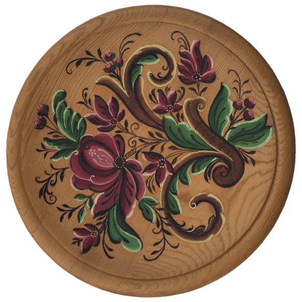 Wooden Rosemaling Plate