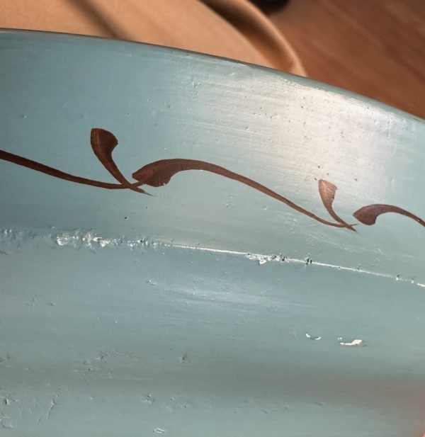 Blue Norwegian Wooden Rosemaling Bowl
