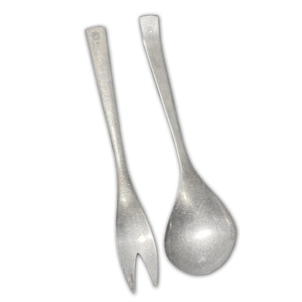 Norwegian Mid-Century Pewter Salad Set