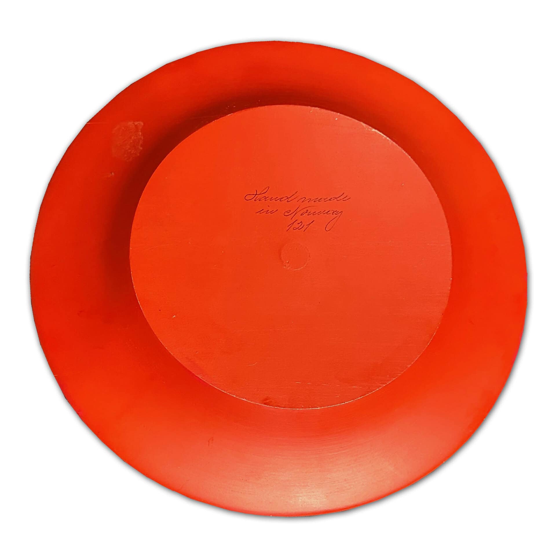 Red Wooden Rosemaling Plate - Image 2