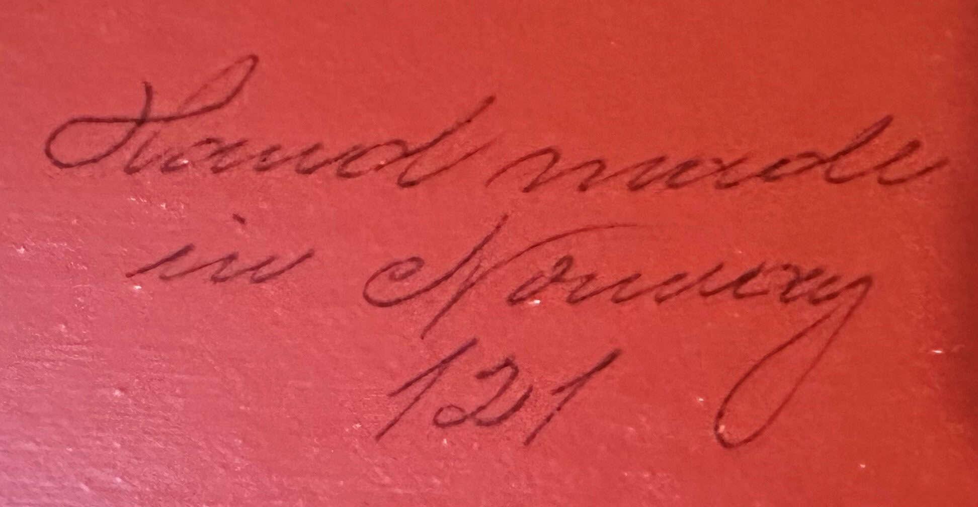 Red Wooden Rosemaling Plate - Image 4