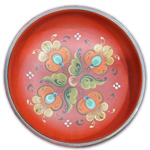 Norwegian Rosemaling Wooden Bowl