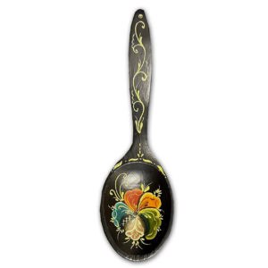 Wooden Norwegian Rosemaling Spoon